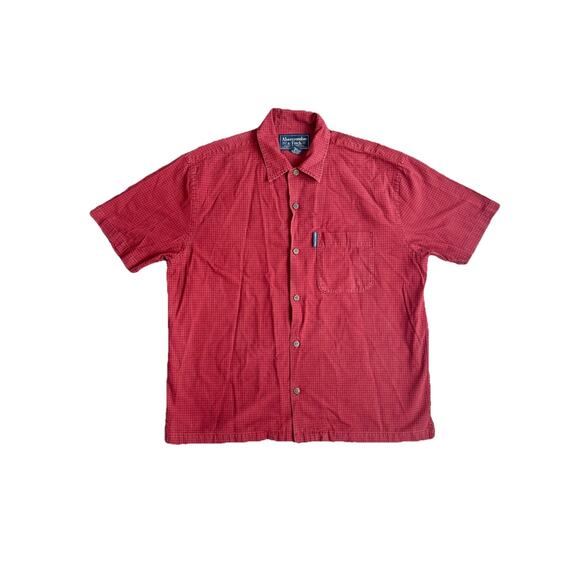 Abercombie and Fitch Mens Medium Short Sleeve‎ Button Down Red Pocket 90s Y2K - Picture 1 of 7
